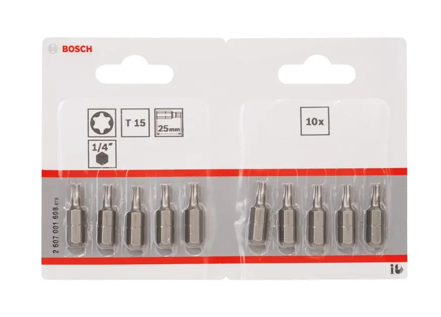 Levně Bosch Příslušenství - Sada bitů T15, délka 25 mm, 10 ks 2607001608