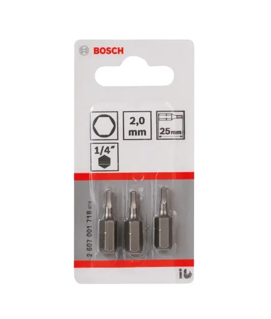 Levně Bosch Příslušenství - Sada bitů HEX2, délka 25 mm, 3 ks 2607001718
