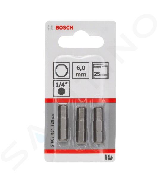 Bosch Príslušenstvo - Súprava bitov HEX6, dĺžka 25 mm, 3 ks 2607001728