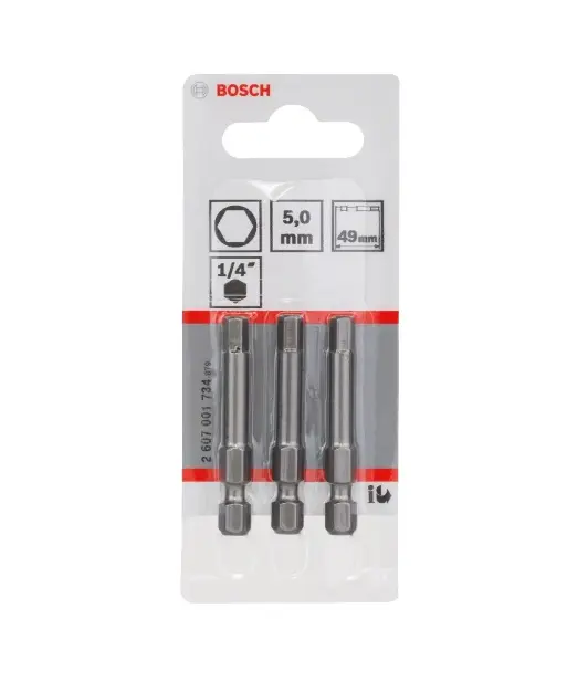 Levně Bosch Příslušenství - Sada bitů HEX5, délka 49 mm, 3 ks 2607001734
