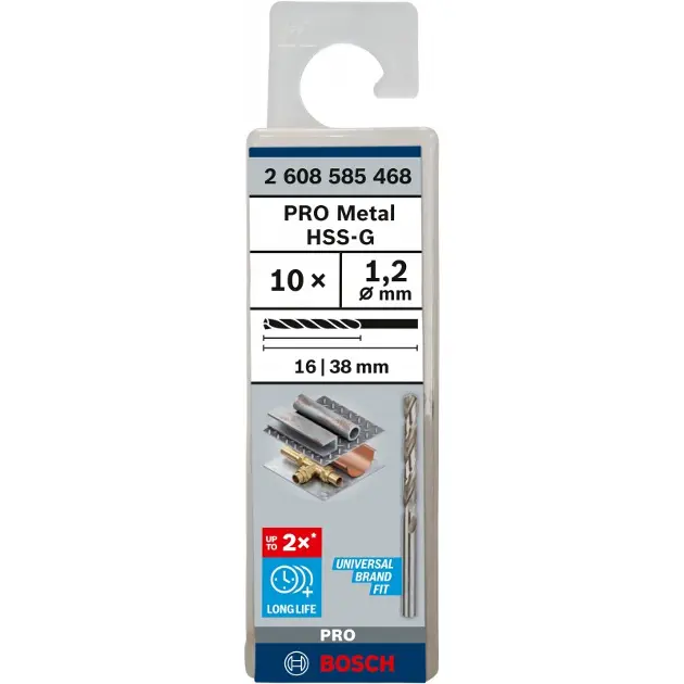 Levně Bosch Příslušenství - Sada vrtáků do kovu, 1,2x38 mm, 10 ks 2608585468