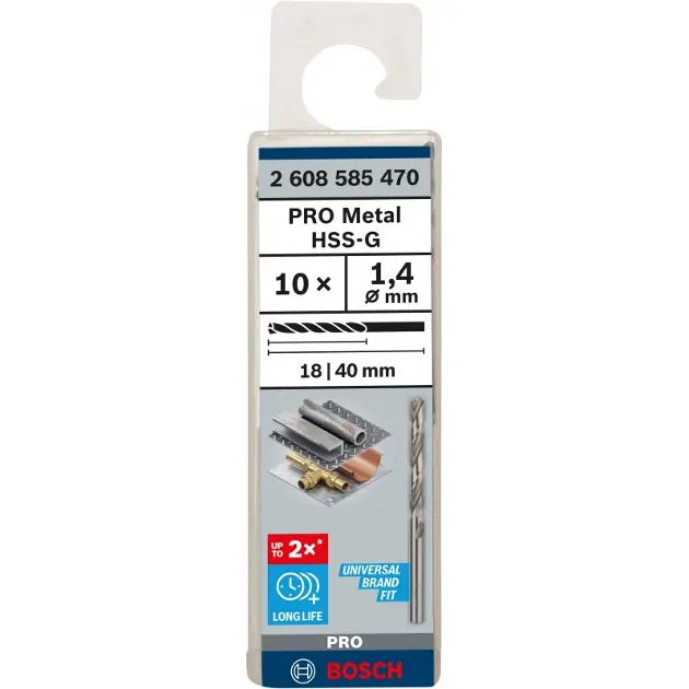 Levně Bosch Příslušenství - Sada vrtáků do kovu, 1,4x40 mm, 10 ks 2608585470
