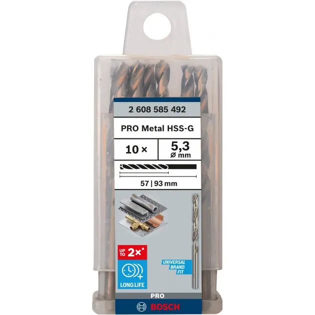 Levně Bosch Příslušenství - Sada vrtáků do kovu, 5,3x86 mm, 10 ks 2608585492