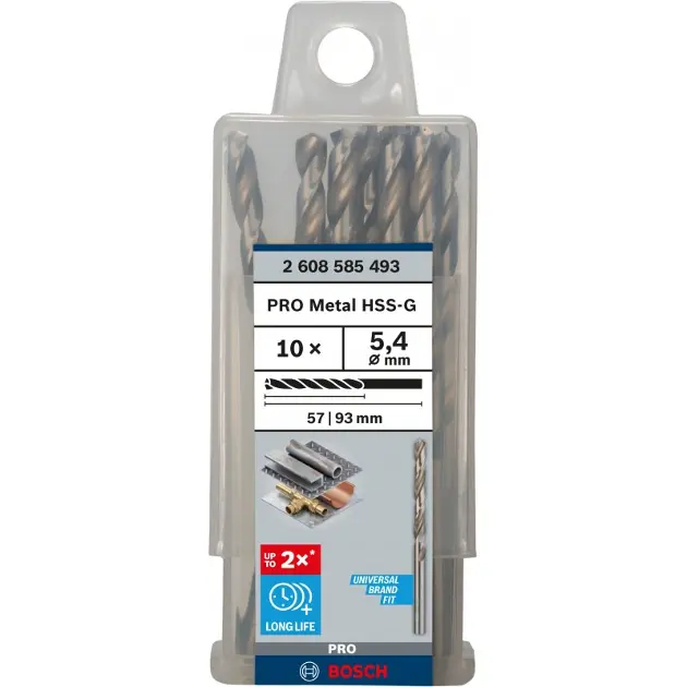 Levně Bosch Příslušenství - Sada vrtáků do kovu, 5,4x93 mm, 10 ks 2608585493