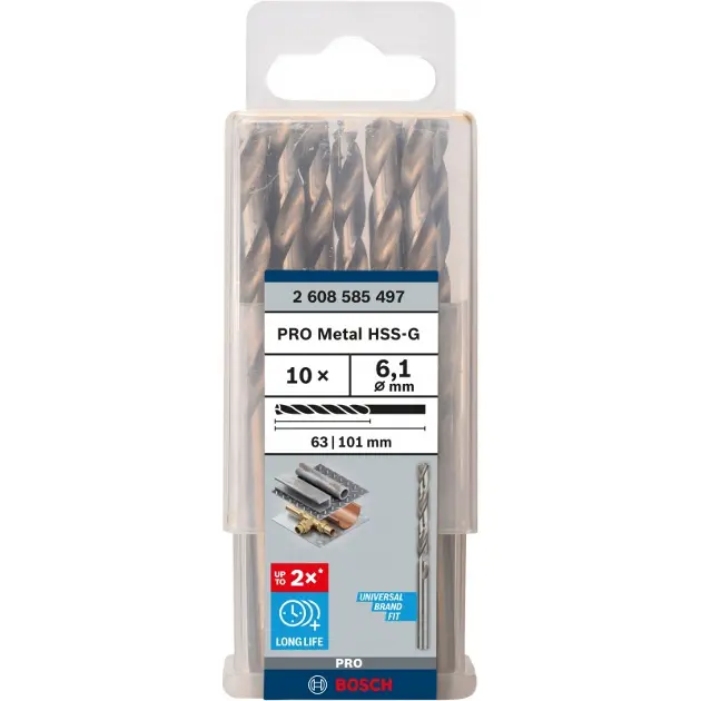 Levně Bosch Příslušenství - Sada vrtáků do kovu, 6,1x101 mm, 10 ks 2608585497
