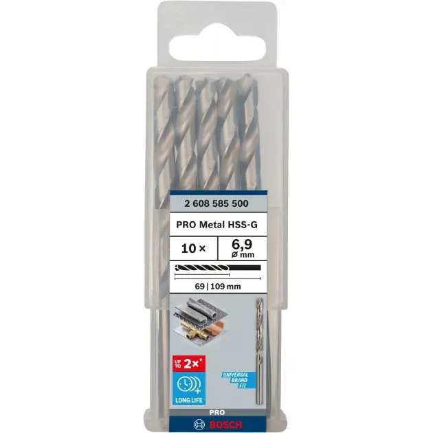Levně Bosch Příslušenství - Sada vrtáků do kovu, 6,9x109 mm, 10 ks 2608585500