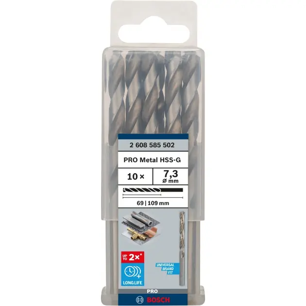 Levně Bosch Příslušenství - Sada vrtáků do kovu, 7,3x109 mm, 10 ks 2608585502