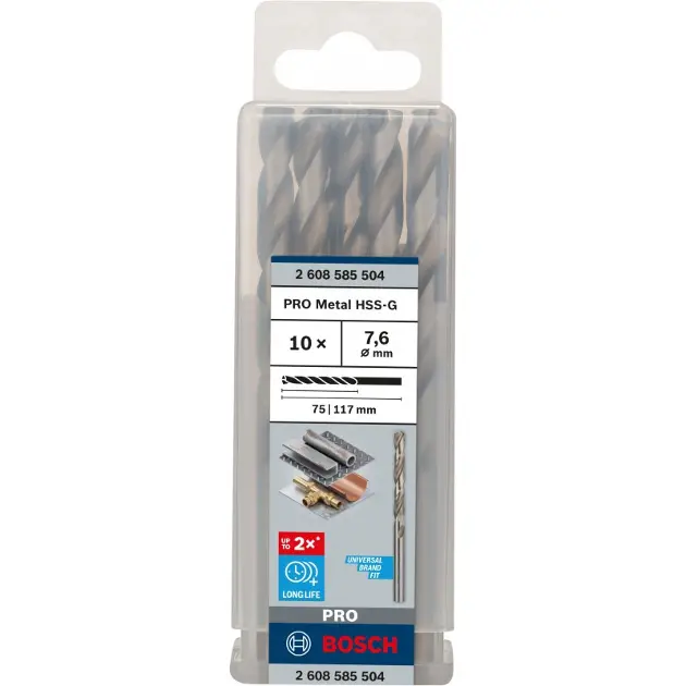 Levně Bosch Příslušenství - Sada vrtáků do kovu, 7,6x117 mm, 10 ks 2608585504