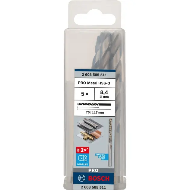 Levně Bosch Příslušenství - Sada vrtáků do kovu, 8,4x117 mm, 5 ks 2608585511