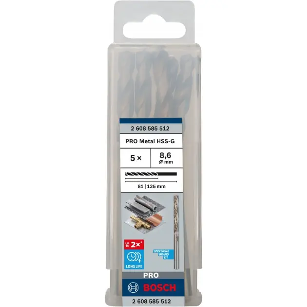 Levně Bosch Příslušenství - Sada vrtáků do kovu, 8,6x125 mm, 5 ks 2608585512