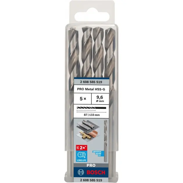 Levně Bosch Příslušenství - Sada vrtáků do kovu, 9,6x133 mm, 5 ks 2608585519