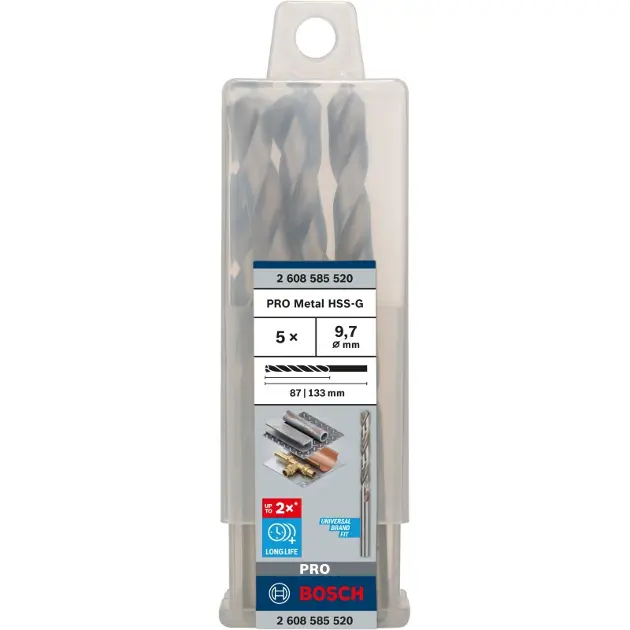 Levně Bosch Příslušenství - Sada vrtáků do kovu, 9,7x133 mm, 5 ks 2608585520