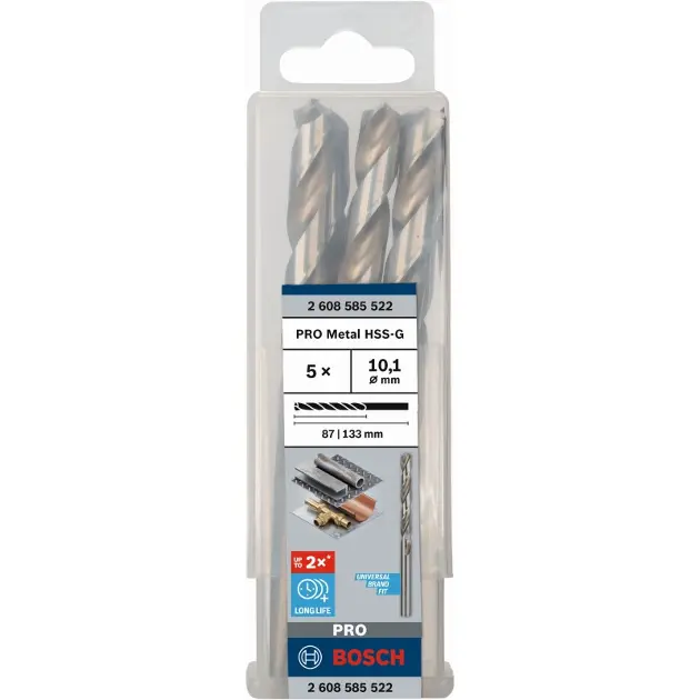 Levně Bosch Příslušenství - Sada vrtáků do kovu, 10,1x133 mm, 5 ks 2608585522