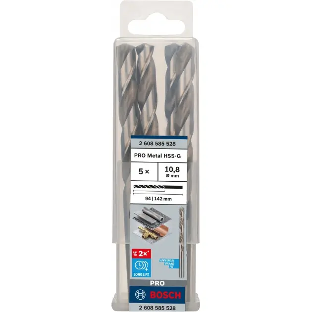 Levně Bosch Příslušenství - Sada vrtáků do kovu, 10,8x142 mm, 5 ks 2608585528
