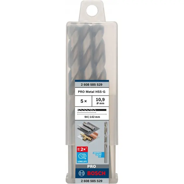 Levně Bosch Příslušenství - Sada vrtáků do kovu, 10,9x142 mm, 5 ks 2608585529