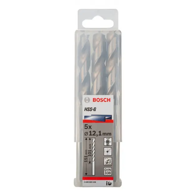 Levně Bosch Příslušenství - Sada vrtáků do kovu, 12,1x151 mm, 5 ks 2608585538