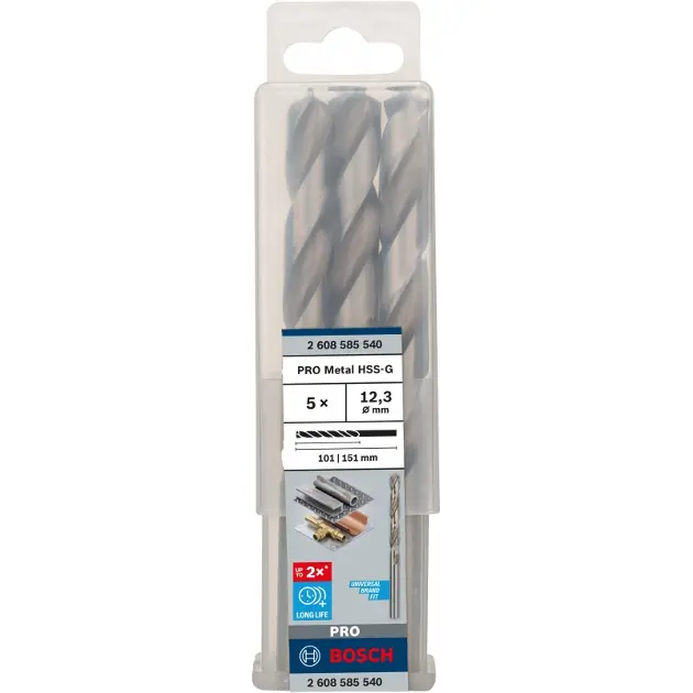 Levně Bosch Příslušenství - Sada vrtáků do kovu, 12,3x151 mm, 5 ks 2608585540