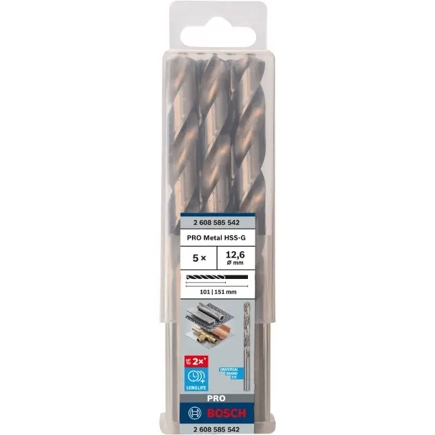 Levně Bosch Příslušenství - Sada vrtáků do kovu, 12,6x151 mm, 5 ks 2608585542