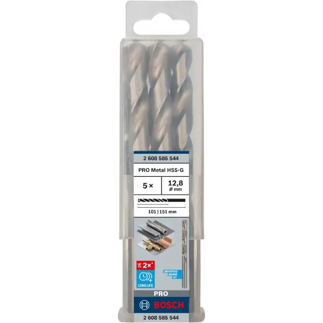 Levně Bosch Příslušenství - Sada vrtáků do kovu, 12,8x151 mm, 5 ks 2608585544