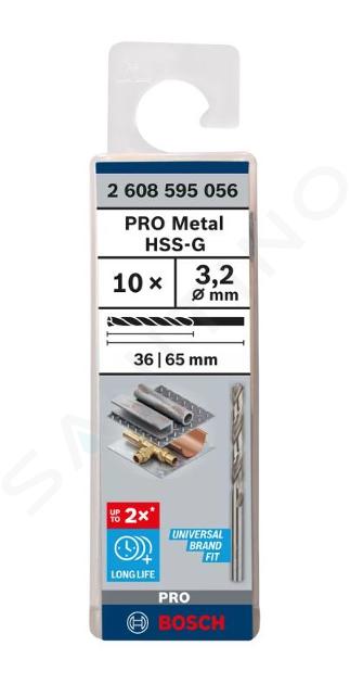Bosch Zubehör - Metallbohrer-Set, 3,2x65 mm, 10-tlg. 2608595056