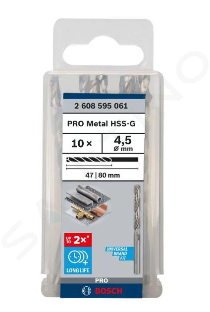 Bosch Zubehör - Metallbohrer-Set, 4,5x80 mm, 10-tlg. 2608595061