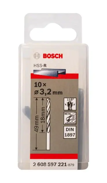 Levně Bosch Příslušenství - Sada vrtáků na karoserie, 3,2x49 mm, 10 ks 2608597221
