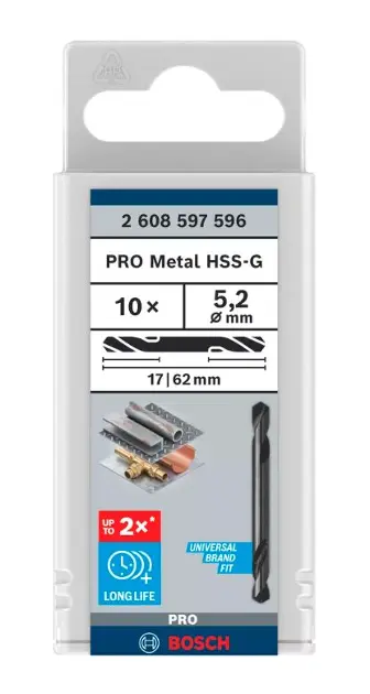 Levně Bosch Příslušenství - Sada vrtáků do kovu, oboustranné, 5,2x62 mm, 10 ks 2608597596