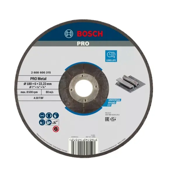 Levně Bosch Příslušenství - Brusný kotouč na kov 180x22,23 mm 2608600315