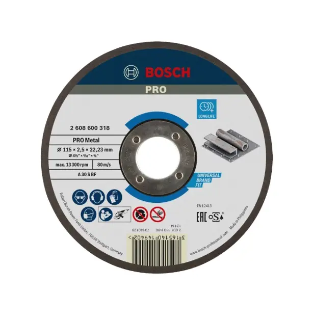 Levně Bosch Příslušenství - Řezný kotouč na kov 115x22,23 mm 2608600318