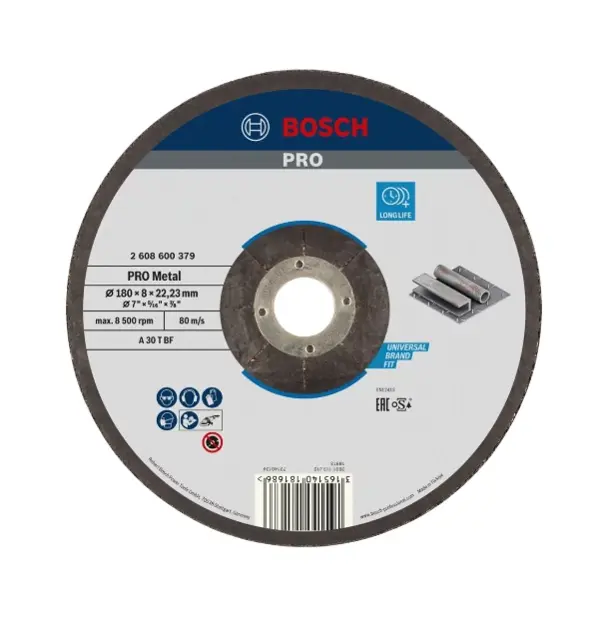 Levně Bosch Příslušenství - Brusný kotouč na kov 180x22,23 mm 2608600379