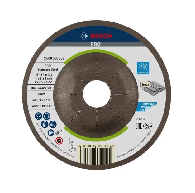 Levně Bosch Příslušenství - Brusný kotouč na nerezovou ocel 115x22,23 mm 2608600539