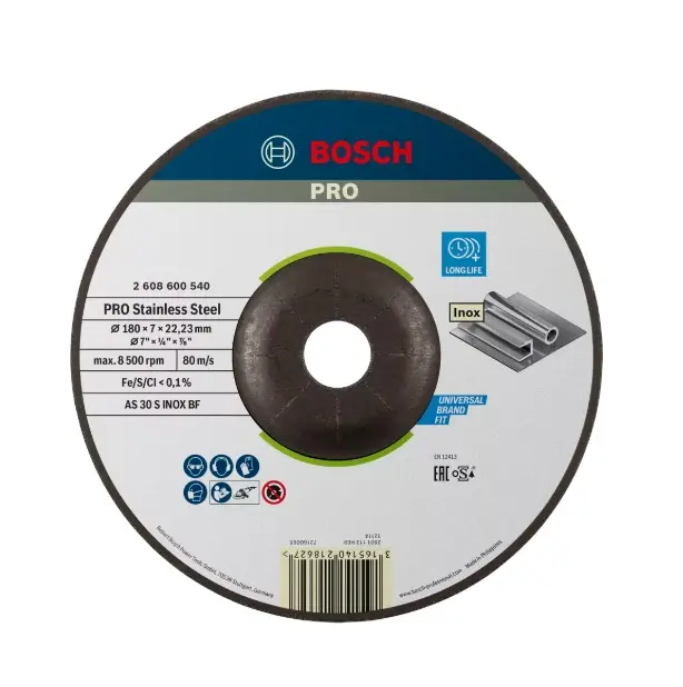 Levně Bosch Příslušenství - Brusný kotouč na nerezovou ocel 180x22,23 mm 2608600540