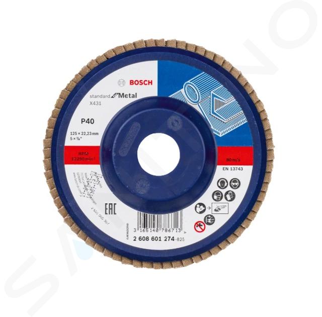 Bosch Accessoires - Plateau abrasif à lamelles, P40, diamètre 125 mm 2608601274