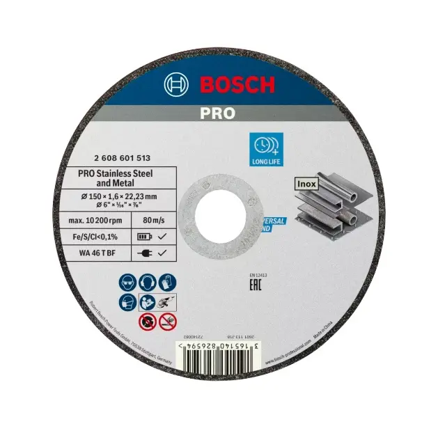 Levně Bosch Příslušenství - Řezný kotouč na nerezovou ocel 150x22,23 mm 2608601513