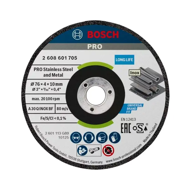 Levně Bosch Příslušenství - Sada brusných kotoučů na nerezovou ocel 76x10 mm, 2 ks 2608601705