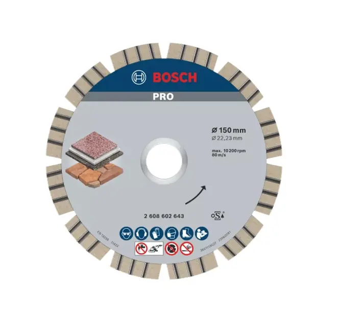 Levně Bosch Příslušenství - Diamantový řezný kotouč na kámen 150x22,23 mm 2608602643