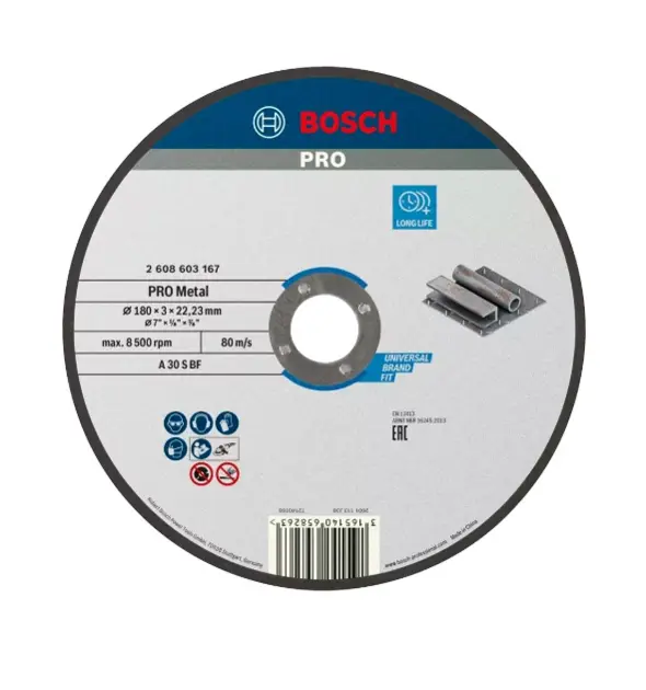Levně Bosch Příslušenství - Řezný kotouč na kov 180x22,23 mm 2608603167