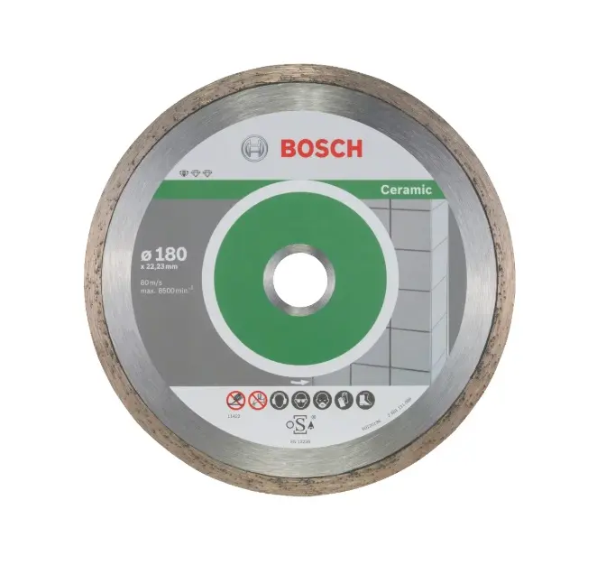 Levně Bosch Příslušenství - Sada diamantových řezných kotoučů na dlaždice a obklady 180x22,23 mm, 10 ks 2608603233