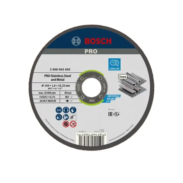Levně Bosch Příslušenství - Řezný kotouč na nerezovou ocel 150x22,23 mm 2608603405