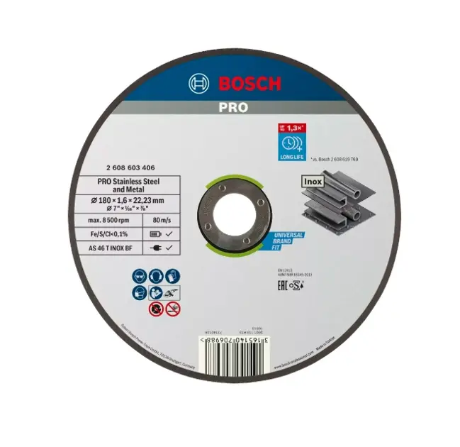 Bosch Akcesoria - Tarcza tnąca do stali nierdzewnej, 180x22,23 mm 2608603406