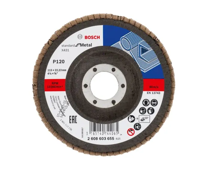 Levně Bosch - Lamelový brusný kotouč, P120, průměr 115 mm 2608603655