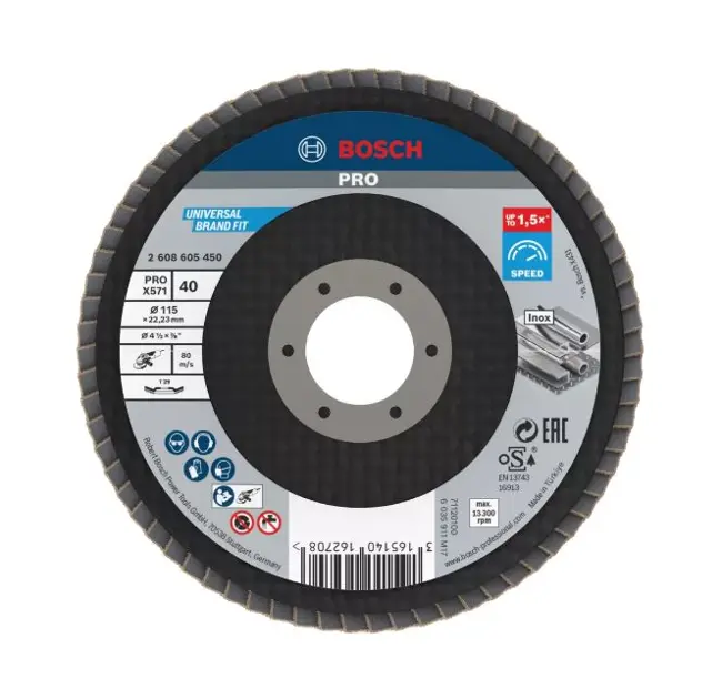 Levně Bosch Příslušenství - Lamelový brusný kotouč, P40, průměr 115 mm 2608605450
