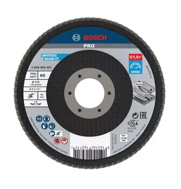 Levně Bosch Příslušenství - Lamelový brusný kotouč, P60, průměr 115 mm 2608605451