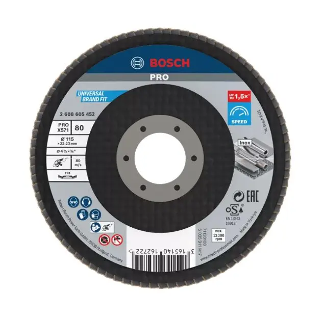 Levně Bosch Příslušenství - Lamelový brusný kotouč, P80, průměr 115 mm 2608605452
