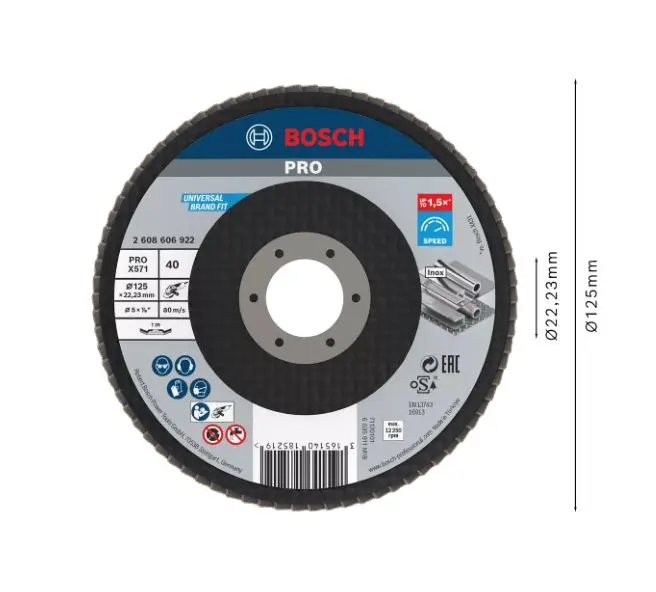 Levně Bosch Příslušenství - Lamelový brusný kotouč na ocel, P40, průměr 125 mm 2608606922