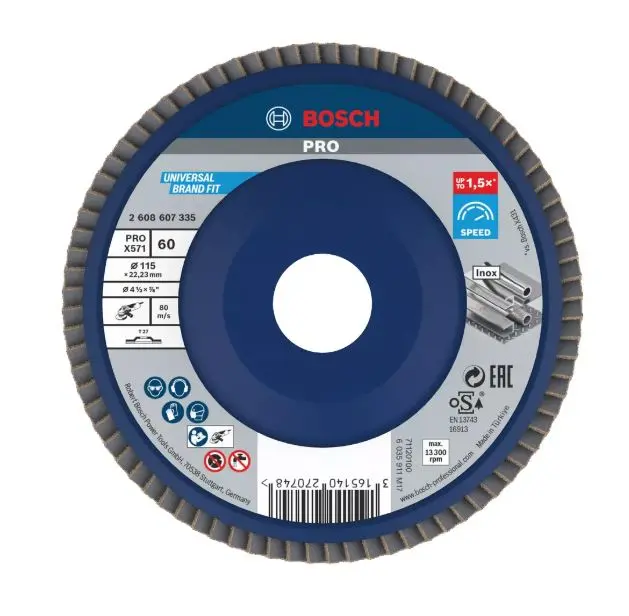 Levně Bosch Příslušenství - Lamelový brusný kotouč na ocel, P60, průměr 115 mm 2608607335