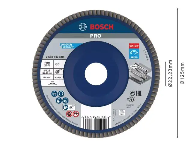 Levně Bosch Příslušenství - Lamelový brusný kotouč na ocel, P80, průměr 125 mm 2608607340