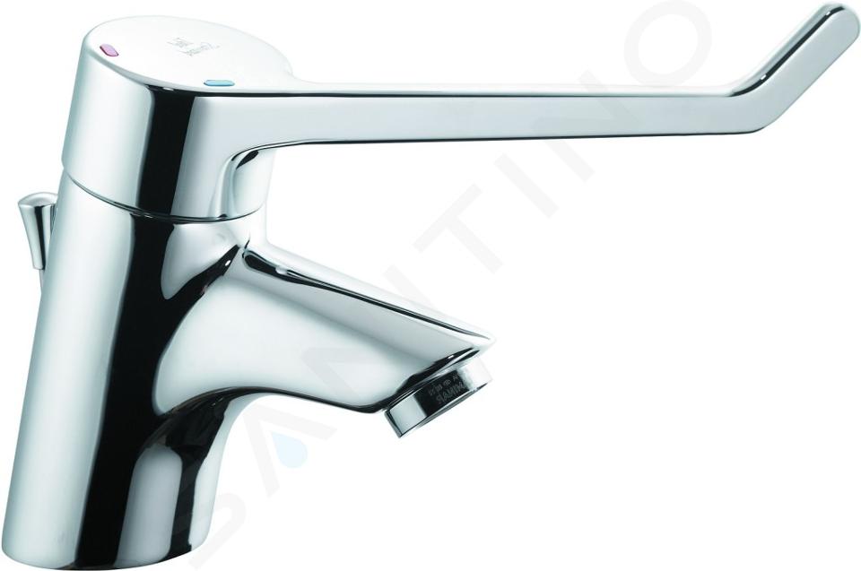 Ideal Standard CeraPlus - Miscelatore di sicurezza per lavabo con set di scarico (leva di comando 180 mm), cromo B8219AA