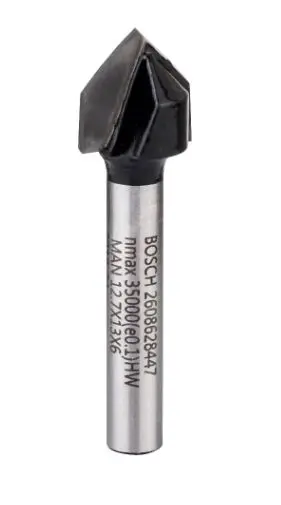 Levně Bosch Příslušenství - Frézovací bit na dřevo, V-žlábkovací, 12,7x45 mm 2608628447