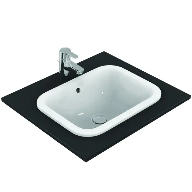 Levně Ideal Standard Connect - Umyvadlo zápustné, 50x38 cm, s přepadem, bílá E505701